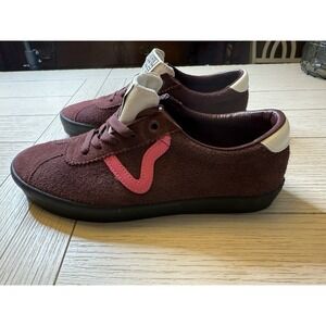 Vans NEW Sport Low Suede Womens Sz 9 Sneakers Maroon & Pink Skater Lace Up Shoes